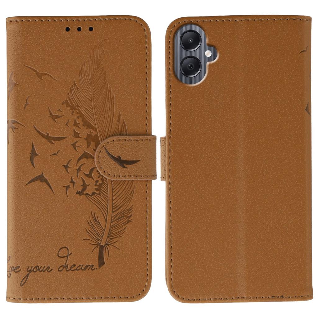 Для Samsung Galaxy A06 4G Чехол с оттиском пера Кожаный кошелек Чехол для телефона