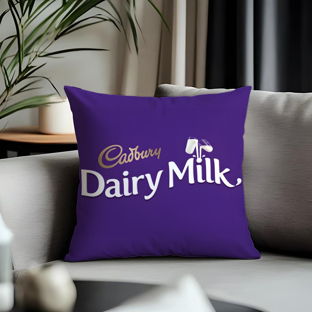 Fashion CCadburyful Cushion Cover Antidustmite Pillowcase Invisible Zipper Silky Short Plush Sofa Cushion Cover