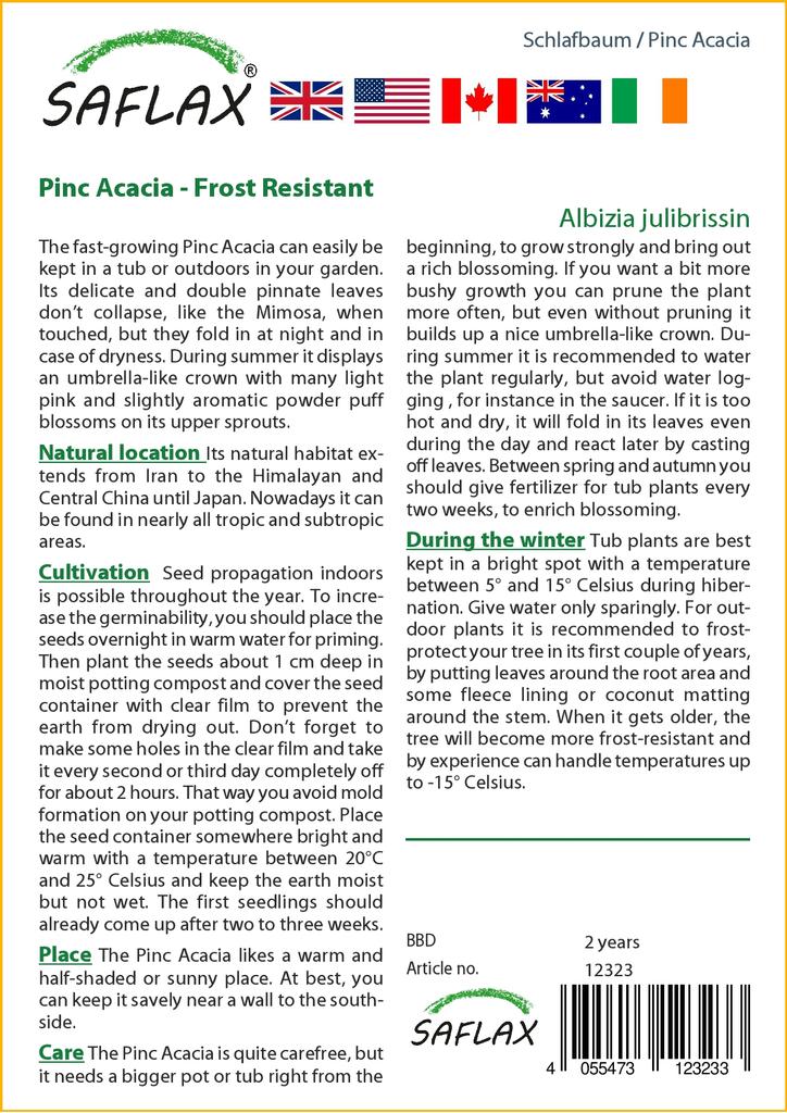 SAFLAX Pinc Acacia - 50 семян - Albizia julibrissin