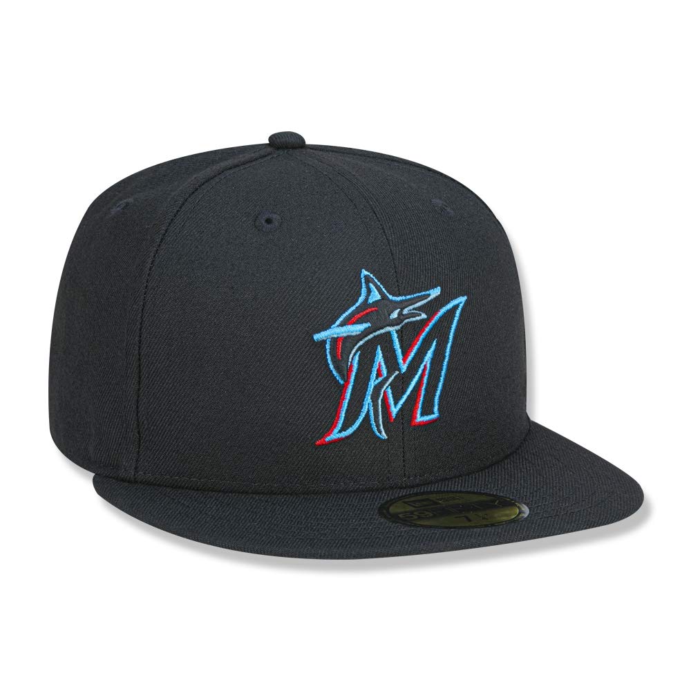 New Era 59 Fifty Cap Authentic Miami Marlins Black 7 - 1/2 (59.6cm)