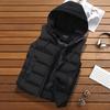 Men's Detachable Hood Jacket Vest Winter Waterproof Warm Sleeveless Hooded Casual Vest