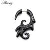Alisouy Pair Black Acrylic Fake Cheater Twist Spiral Ear Taper Gauges Expanders Earring Tunnel Plugs Piercing Body Jewelry
