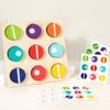 Деревянная игра на сопоставление цветов, Игрушка для распознавания цветов, Многоцветная игра «Твистер», Игра на сопоставление цветов для детей