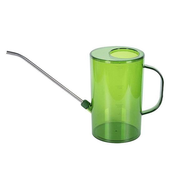 Garden Watering Can Steel Spout Transparent Body with Long Stainless Non-Slip Handle Watering
