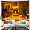Christmas Tapestry Santa Claus Aesthetic Room Decor Christmas Fireplace Background Tapestry Wall Hanging Home Holiday Decoration