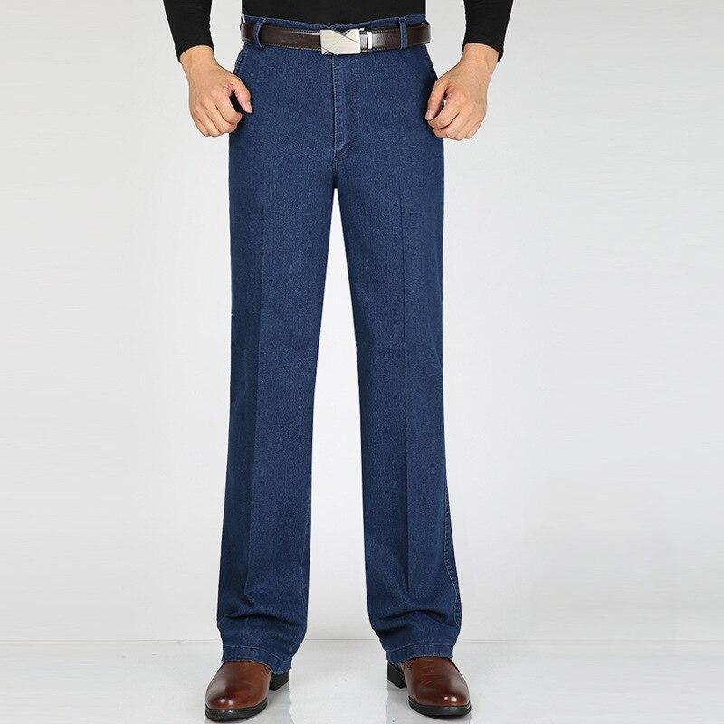 Мужские джинсы осень-зима с высокой талией эластичные деловые джинсы повседневные брюки мужские джинсы больших размеров мужские