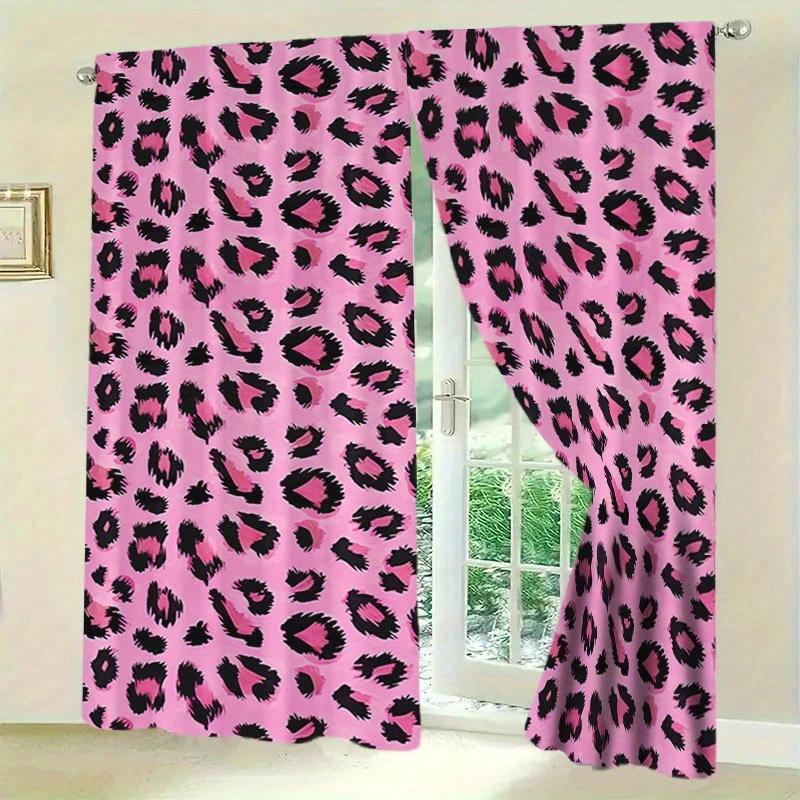 Классические шторы с розовым леопардовым принтом, шторы-кулиски 30*65, для спальни и гостиной, украшение дома, украшение комнаты