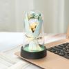 1 Set Valentine'S Day Christmas Home Decor Gift Everlasting Rose Led Acrylic Dome Bouquet Romantic Illuminated Ornament