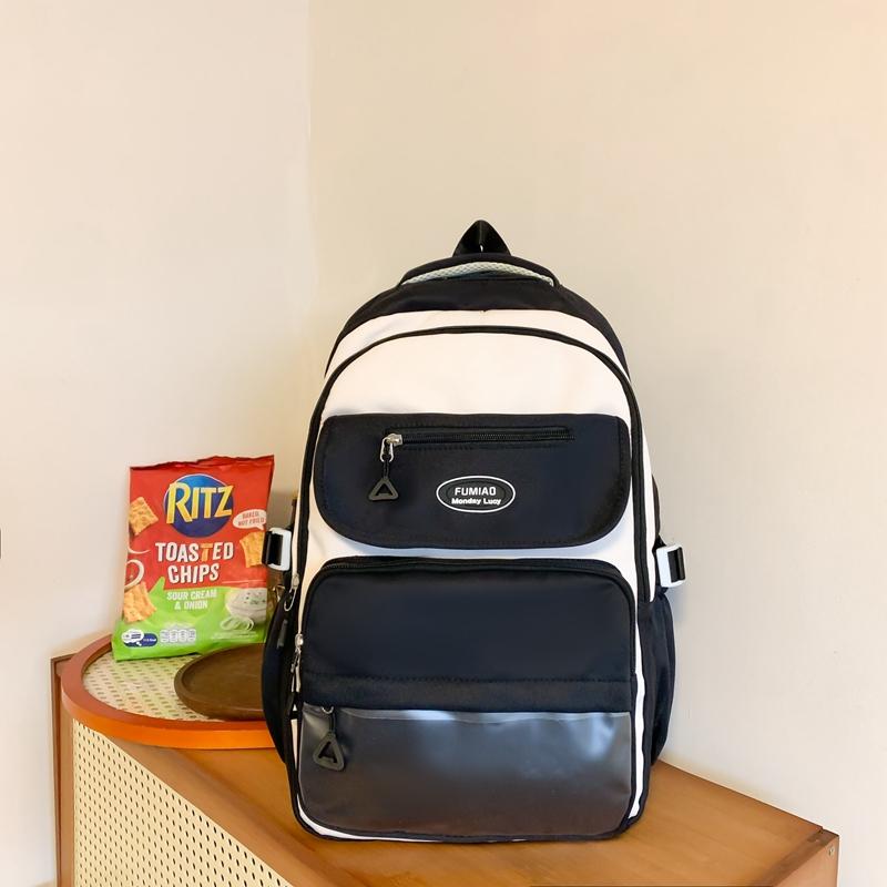 Рюкзак в студенческом стиле, студенческий блок, цветной школьный рюкзак для кампуса, женский школьный рюкзак большой вместимости