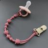 Practical Silicone Pacifier Chain Bear Pattern Pacifier Clip Food Grade Silicone Baby Pacifier Clip for Teething Infants