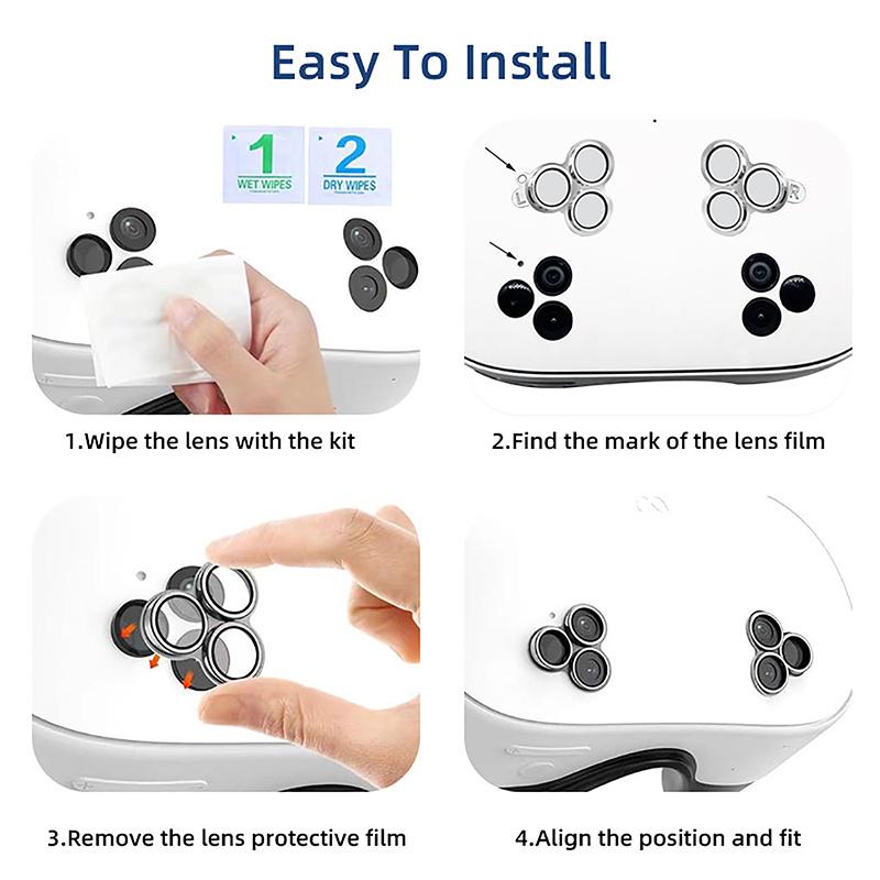 1 пара защитной пленки для объектива камеры для Meta Quest3S, защитное закаленное стекло от царапин, крышка для объектива