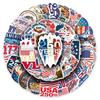 Набор наклеек к 250-летию независимости США: 50 Листов Декора на Тему Флагов для Шлемов и Канцелярских Принадлежностей