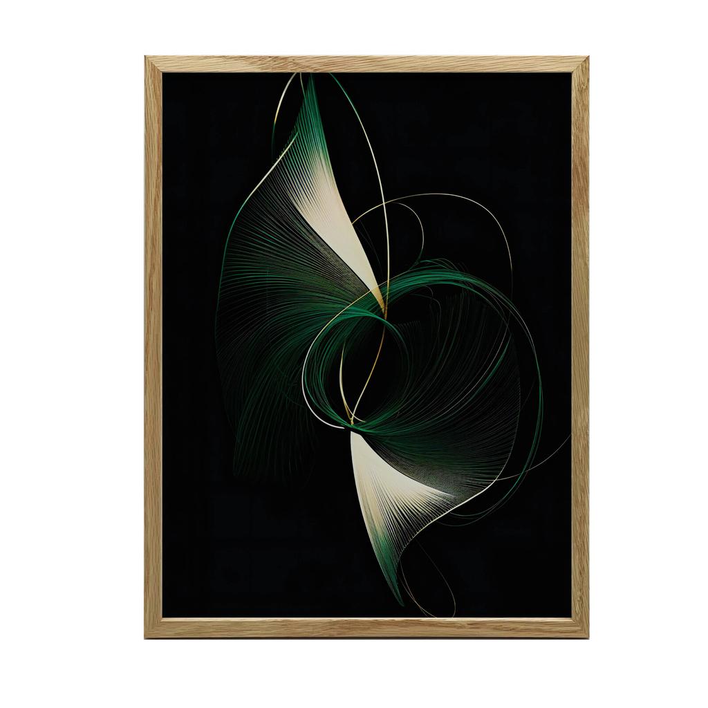 Ciemna Elegancja Krzywizn Ciemna Elegancja Krzywizn, 30X40 Cm, Rama Drewniana Ciemny Brąz, Papier Matowy 230 Gsm