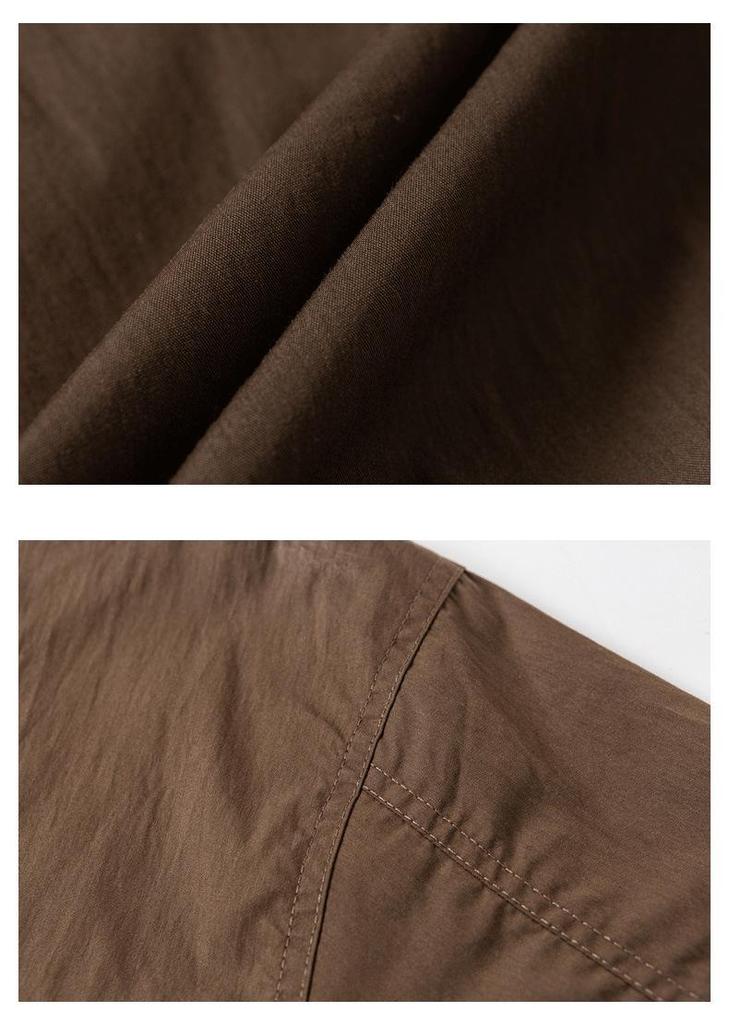 ANGN Unisex Retro Stand Collar Zipper Jacket - Solid Color for Spring/Autumn