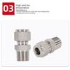 1 шт. 1/8" 1/4" 3/8" 1/2" Наружная резьба к быстроразъемному фитингу 3-16 мм (наружный диаметр) Соединитель для трубки из нержавеющей стали 304 SS с двойной обжимной муфтой
