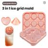 Silicone Ice Cube Tray with Lid Whiskey Diamonds Heart Rose Shapes Large 3-in-1 Ice Mold Leakproof Ice Cube Maker for Slow Melting Cocktails Drinks