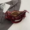 Текстура Ретро Красный Мягкая Кожа Сумки Через Плечо Для Женщин Тренд Однотонная Универсальная Сумка Кроссбоди Для Поездок На Работу Шоппинга Женские Сумки CLE