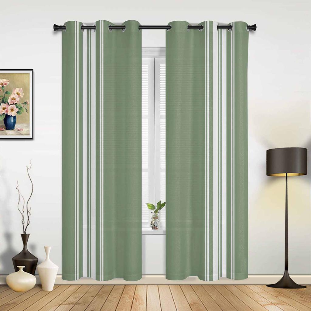 Orange Stripe Farmhouse Curtains For Bedroom Living Room Drapes Kitchen Children'S Room Window Curtain Modern Home Decor