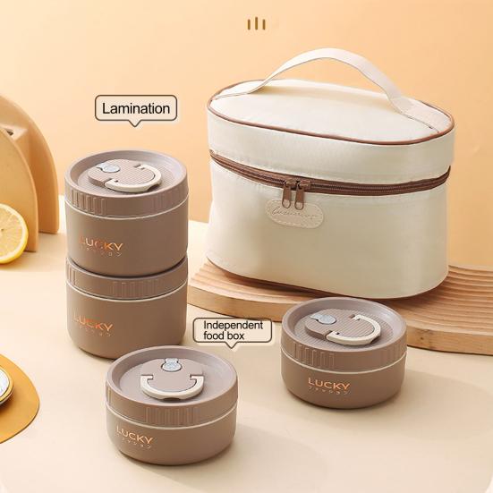 1/1 комплект, ланч-бокс, большая вместимость, рабочий запас, пищевой, сохраняющий тепло, контейнер для обеда с изолированной сумкой, полезный, герметичный, пищевой