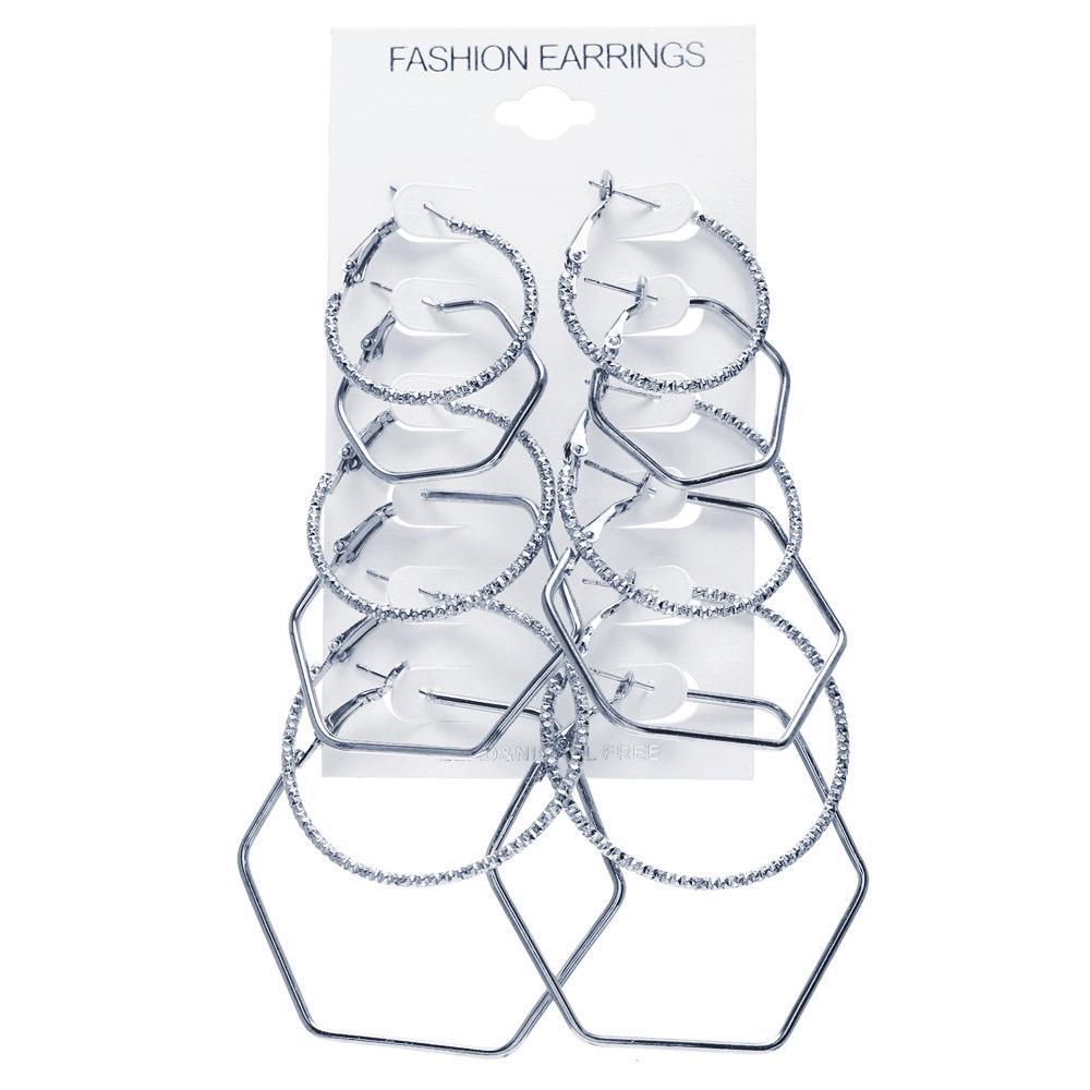 Набор серег геометрической формы