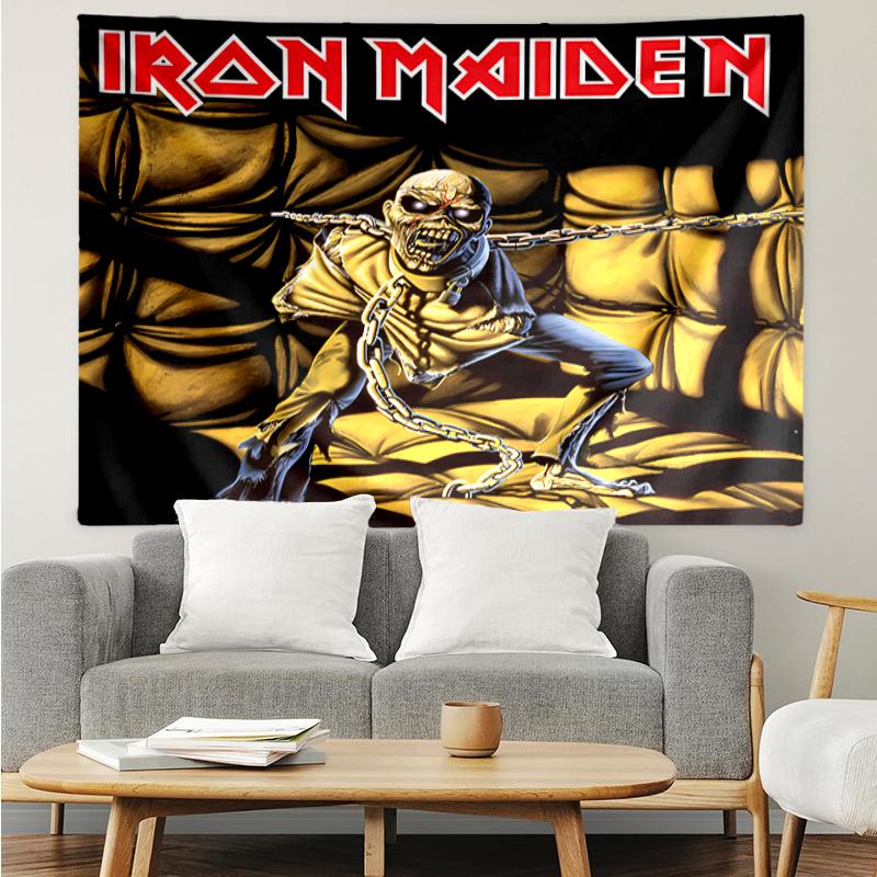 Гобелен с изображением группы Iron Maiden для спальни, эстетичный гобелен для классной комнаты, настенное панно для гостиной, общежития, офиса, идеальный творческий подарок