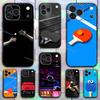 Table Tennis Racket Ping Pong Phone Case For iPhone 17,16,e,Pro,Max,15,14,Plus,13,12,Mini,11,Pro Shockproof Silicone Black Cover
