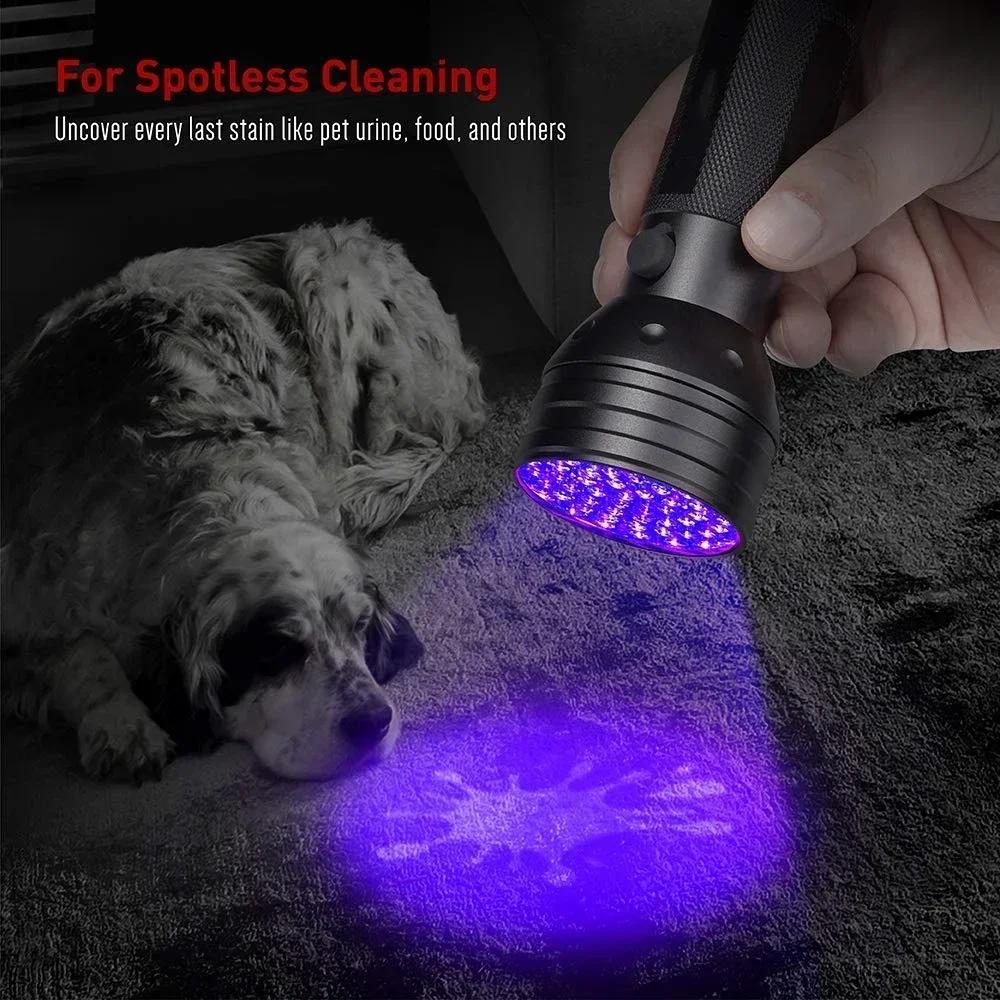 9/12/21 LED UV Pocket Flashlight Portable Pet Urine Stain Money Detection Torch Blacklight Emergency Ultraviolet Flashlight
