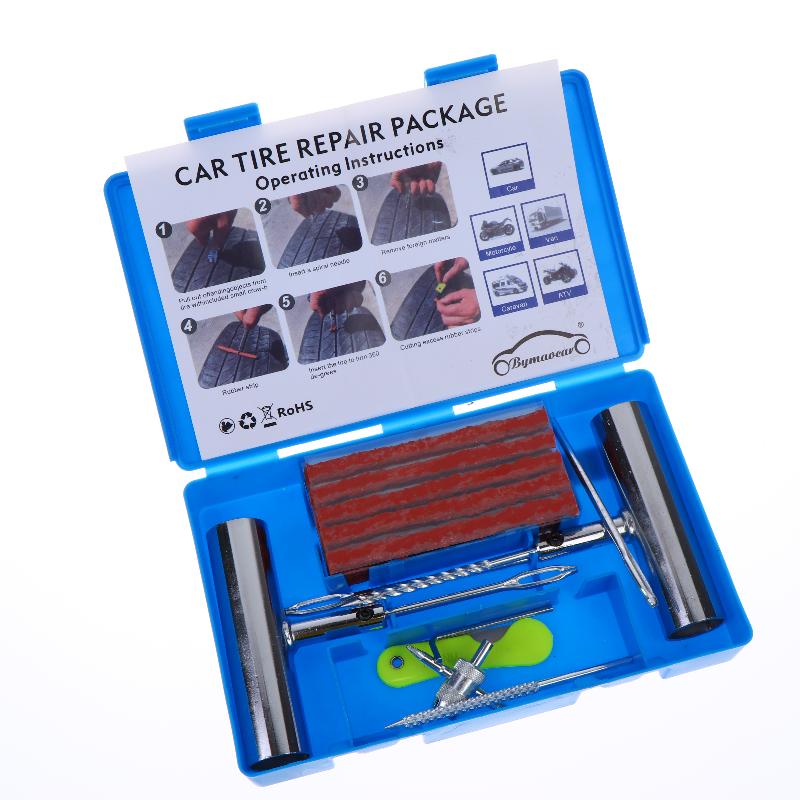 33/58Pcs Auto Tire Repair Set Puncture Repair Tools Car Van Motorcycle Bike Emergency Heavy Duty Tubeless Tire Repair Rivet Set