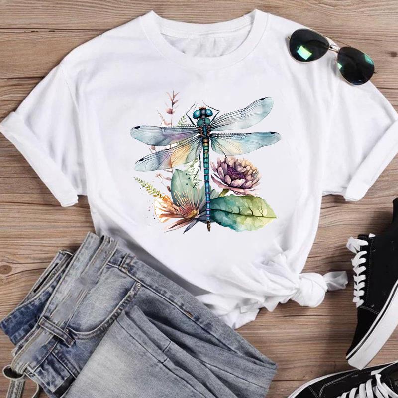 (Азиатский размер) Модная женская повседневная футболка с акварельным фламинго, тренд 90-х годов, повседневная женская футболка с графическим принтом, футболки с короткими рукавами