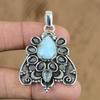 Natural Larimar Gemstone Pendant Blue 925 Sterling Silver Indian Jewelry