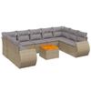 VidaXL Salon de Jardin avec Coussins 10 pcs, Canapés de Terrasse, Ensemble de Meubles de Patio, Mobilier d'Extérieur, Beige 3225149