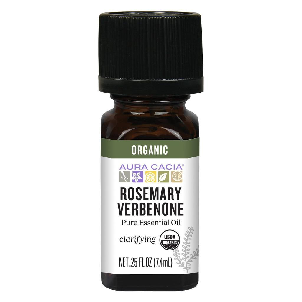 Aura Cacia Pure Essential Oil, Rosemary Verbenone, 0.25 Fl Oz (7.4 Ml)
