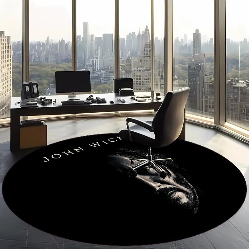 Баба-Яга Джон Уик (1) Круглый офисный ковер Декоративный напольный ковер для офиса, спальни, гостиной и домашнего пространства
