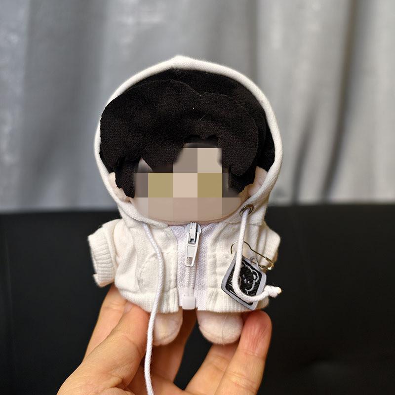 [Cloth Only] 16cm Plush Doll Clothes Set, Circle Smiling Face Shirt Overalls Series Set Dress Up.