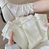 White Bow Socks for Women, Spring and Autumn Mid-calf Socks, Cotton Socks, Sweet Ballet Style, Summer Thin Pile Socks
