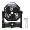 Portable Rechargeable Lighting Fan 270 Degree Rotating Battery Operated for Camping Travel with LED