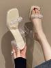 Fashion Sandals Women's High Heels 2025 Summer New High-end Fashion Versatile Crystal Thick Heel Sandals