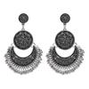 Retro Silver Crescent Bell Tassel Earrings - Versatile Travel Accessories for Women
