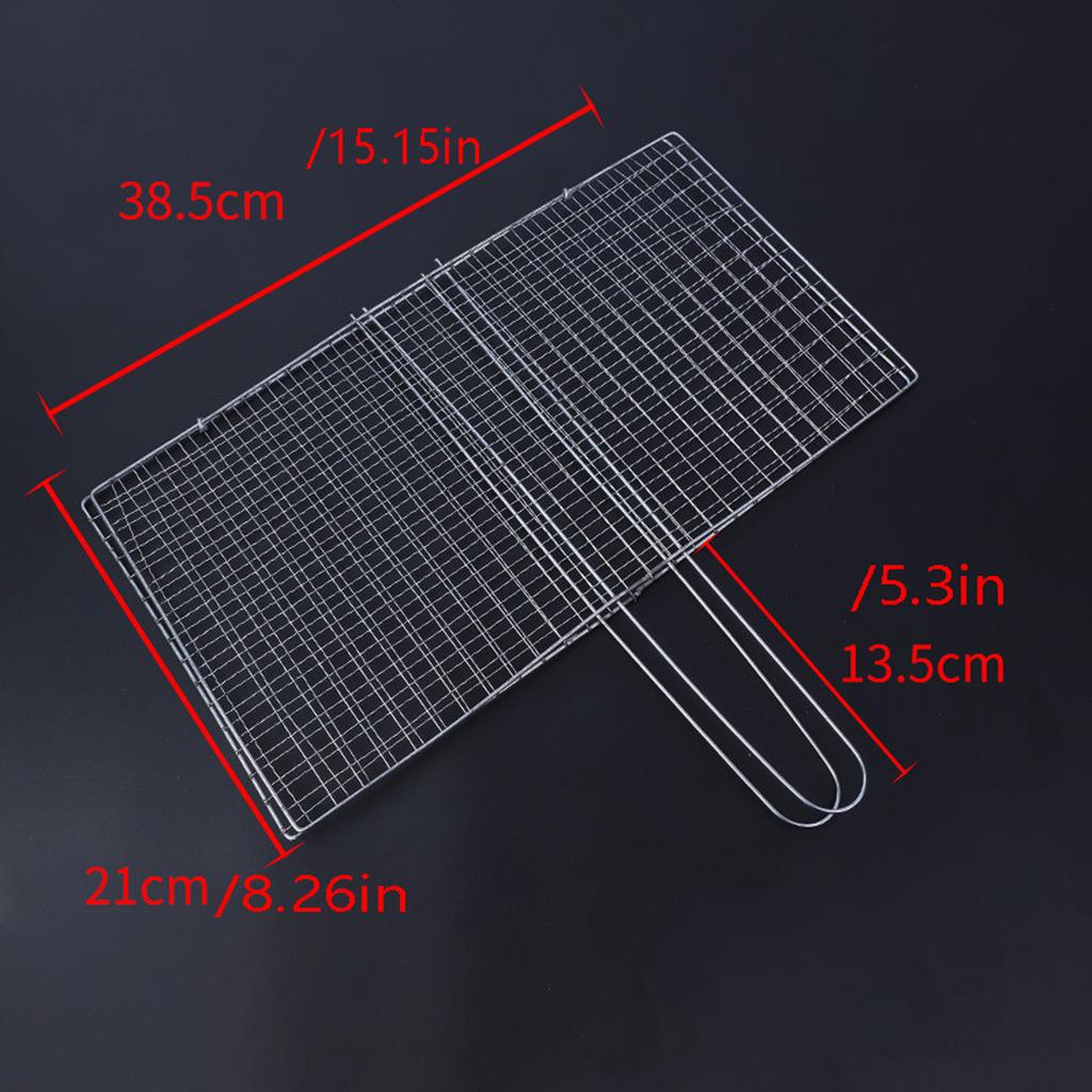 1pc, Grill Basket, BBQ Fish Grill Basket, Heavy Duty Grill Basket For Outdoor Picnic Camping, Grill Accessories, BBQ Accessaries