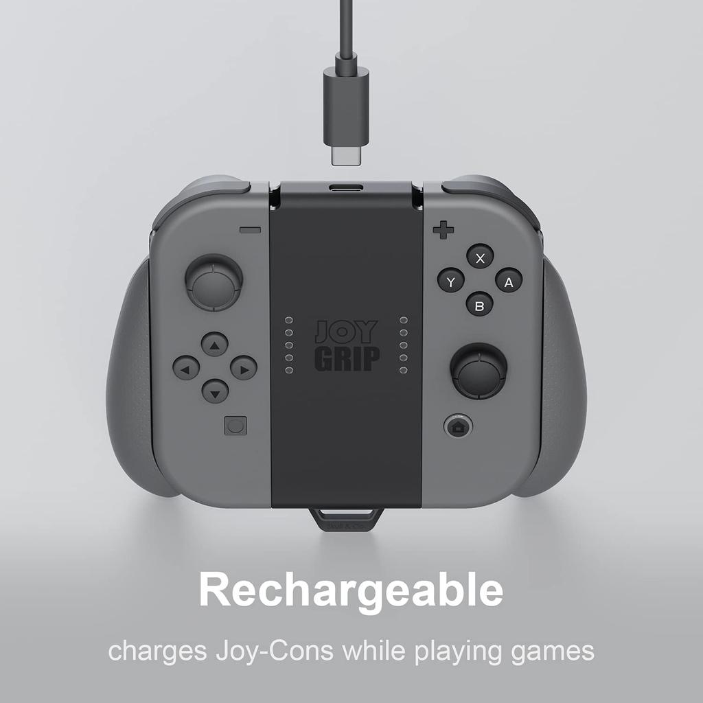 Перезаряжаемый JoyGrip в виде черепа для Nintendo Switch Неоновый красный Неоновый синий и Ко. JoyGrip - +