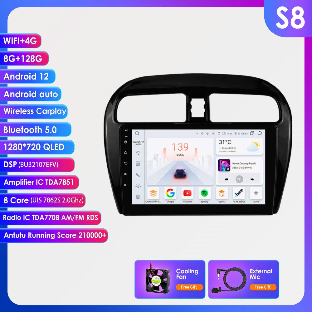 Hizpo Carplay 4G 2Din Android 13 автомобильное радио для Mitsubishi Mirage 2012-2023 Space Star для Dodge Attitude мультимедийный видеоплеер интеллектуальный экран