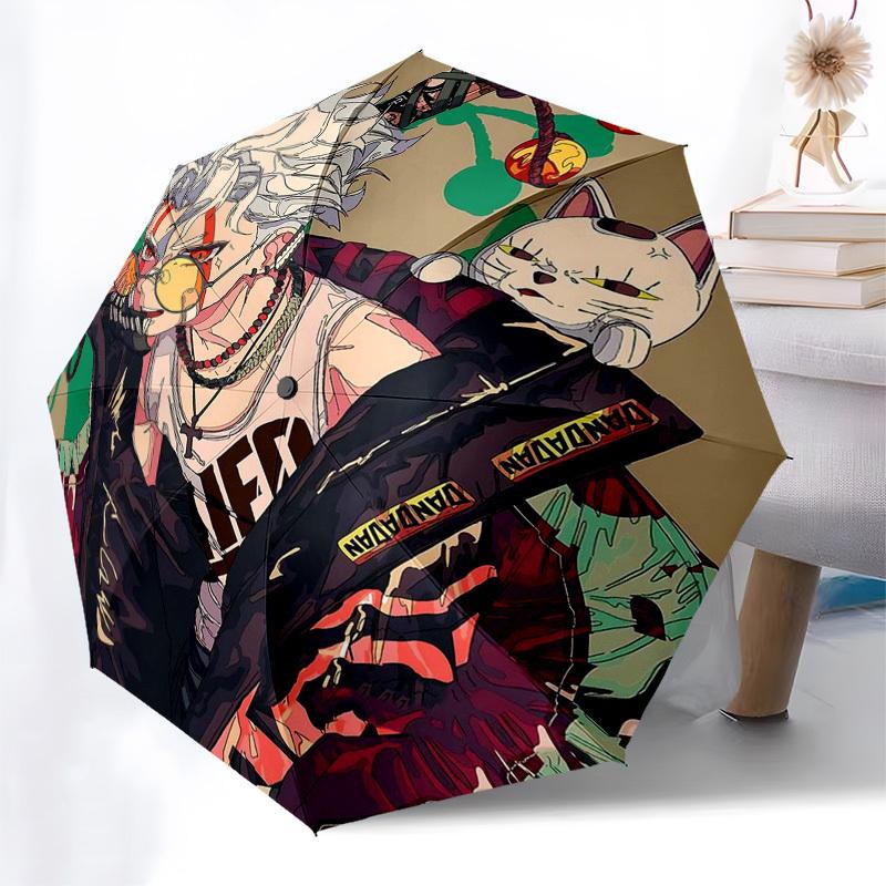 1pc Jujutsu Kaisen Satoru Gojo Inspired Automatic Opening Folding Umbrella with 8-Bone Iron Frame Portable for Fans, Travelers, Everyday Use, Festival