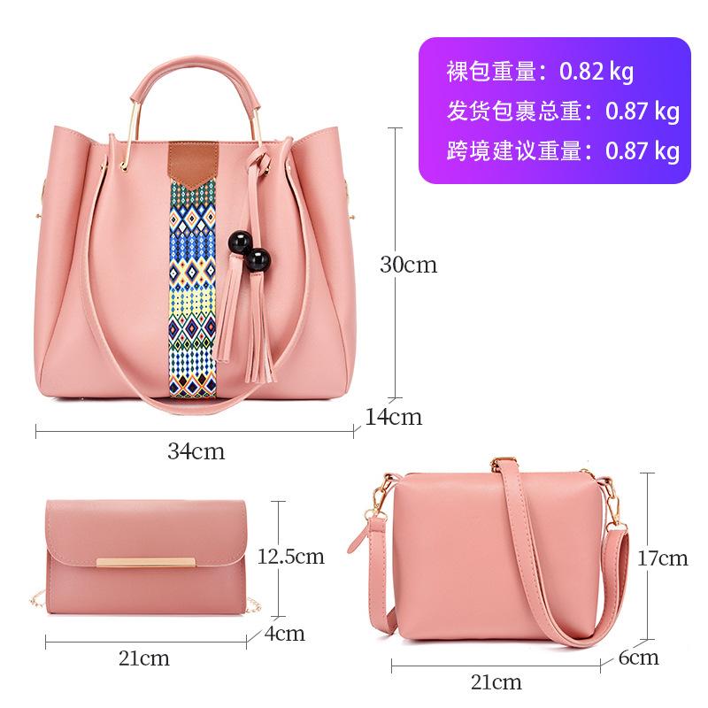 Новая женская сумка модный набор из трех предметов, сумка «мать и дитя» контрастного цвета, портативная наплечная сумка-мессенджер, сумка-ведро с цветной вставкой.