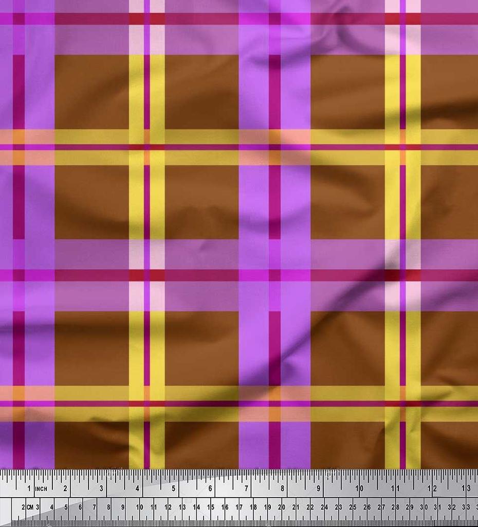 Soimoi Ткань японский креп-сатин в клетку с принтом в клетку швейная ткань метр 42 дюйма
