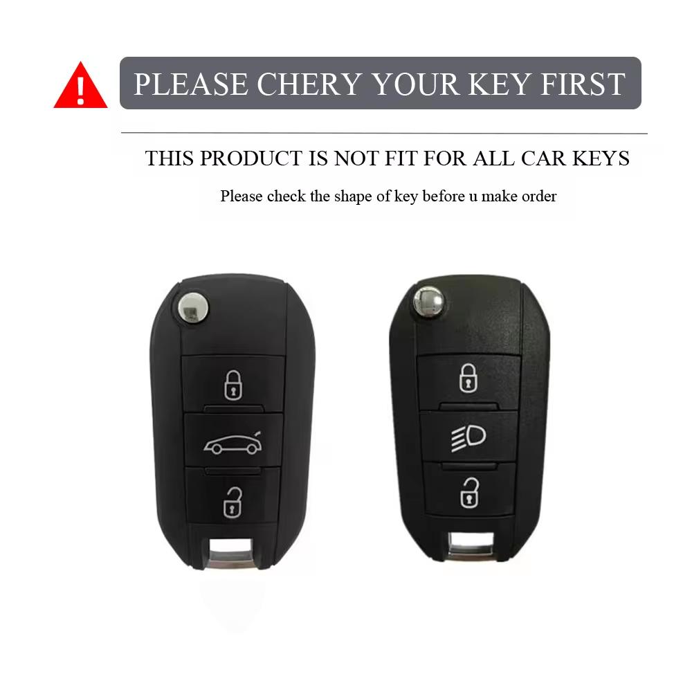 DBGO4 New Zinc Alloy Leather Car Flip Key Case Cover Holder Shell Keyring For Citroen C3 C4 CACTUS C6 C8 Car Key Protector Accessories