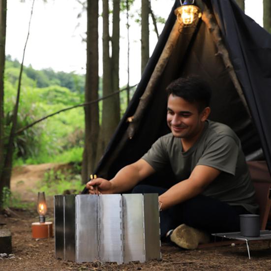 10-секционный ветрозащитный экран для кемпинговой плиты, портативный, легкий, для пеших походов на открытом воздухе, пикника, металлический, ветроустойчивый, горелка для бутановой газовой плиты, складной ветрозащитный экран