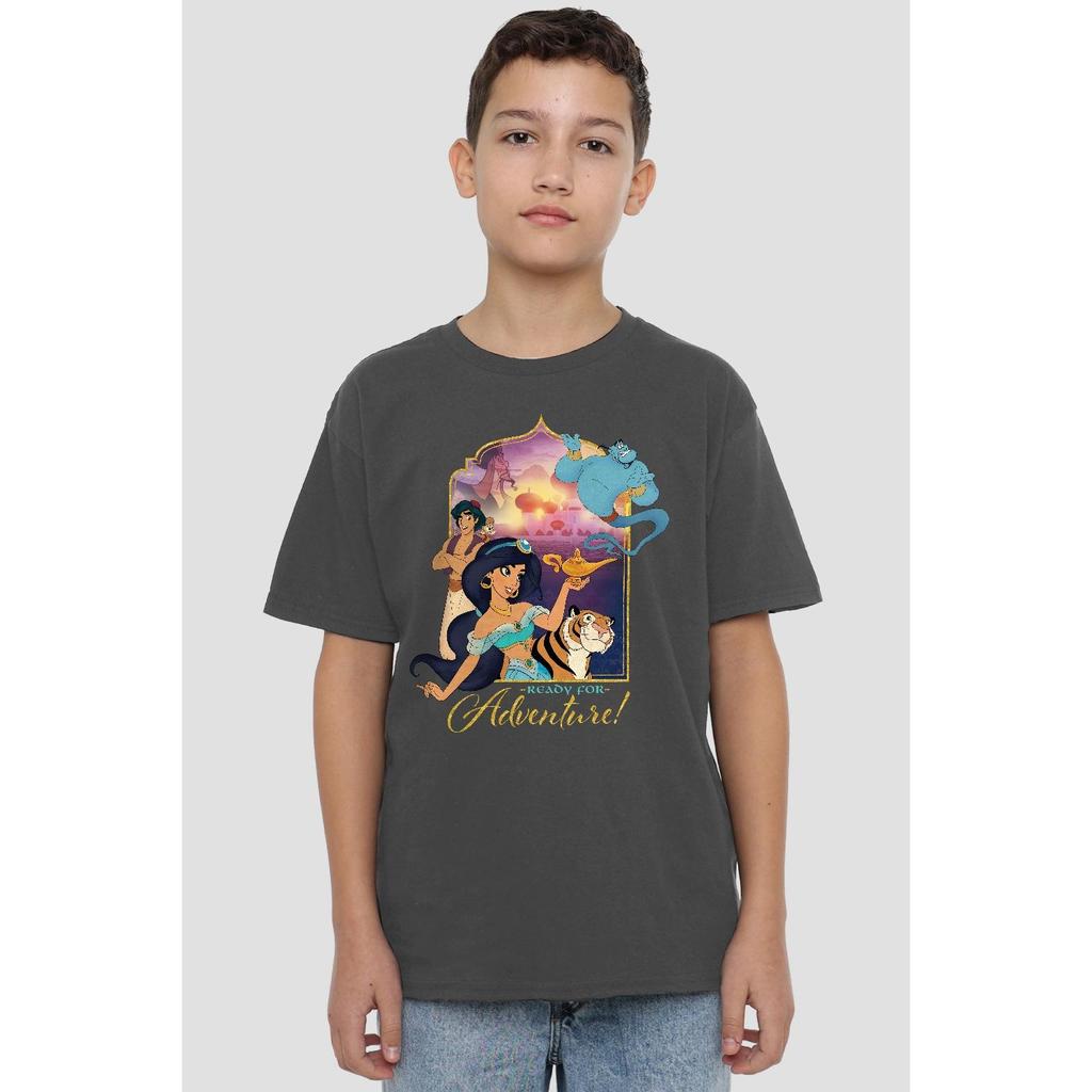 Aladdin Childrens/Kids Are Ready For Adventure Jasmine Abu Rajah Genie T-Shirt