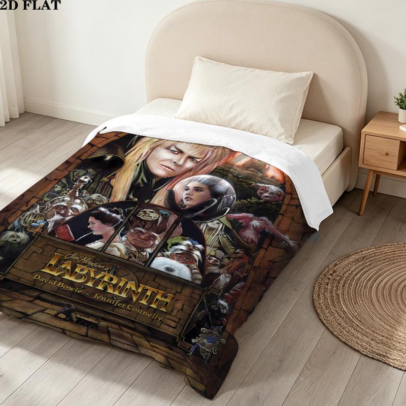 1PC Labyrinth Patterned Flannel Blanket Suitable For All Seasons For Home Decor Warmth And Comfort Gifts Holiday Present
