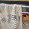 Французское кружевное занавеска винтажная короткая прозрачная занавеска для шкафа фермерский дом деревенский бохо маленькое окно кулиска светофильтрующая вязаная крючком занавеска
