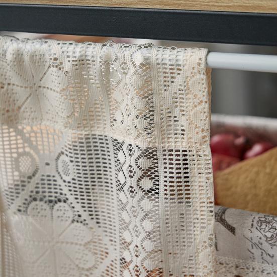 Французское кружевное занавеска винтажная короткая прозрачная занавеска для шкафа фермерский дом деревенский бохо маленькое окно кулиска светофильтрующая вязаная крючком занавеска